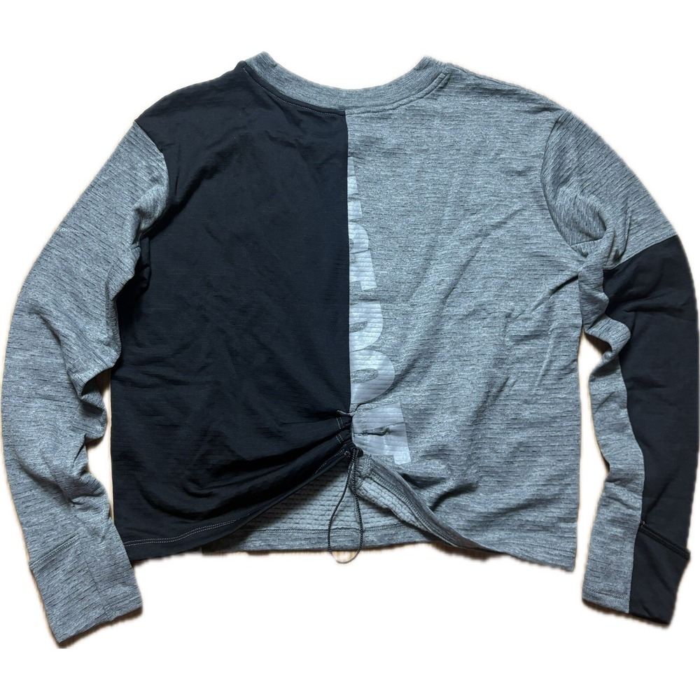 Nike Shirt Womens L Therma Grey Just Do It Running Colorblock Athletic Top
